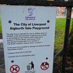Aigburth Vale Playground council sign, Liverpool Aigburth Vale Playground council sign, Liverpool