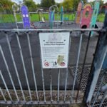 Princes Park Playground entrance and council sign Princes Park Playground entrance and council sign