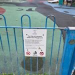 Sefton Park Playground entrance and council sign Sefton Park Playground entrance and council sign
