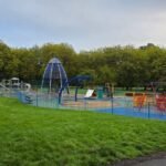 Sefton Park Playground seen from the park path, Aigburth, Liverpool Sefton Park Playground seen from the park path, Aigburth, Liverpool