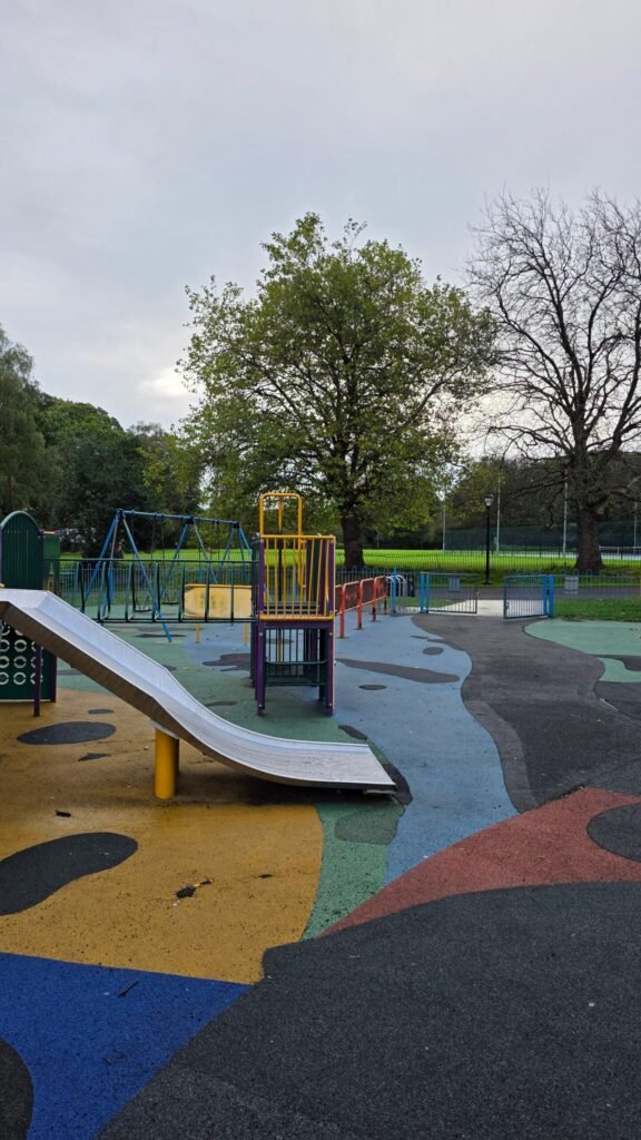Wide slide at Sefton Park Playground, Liverpool Wide slide at Sefton Park Playground, Liverpool